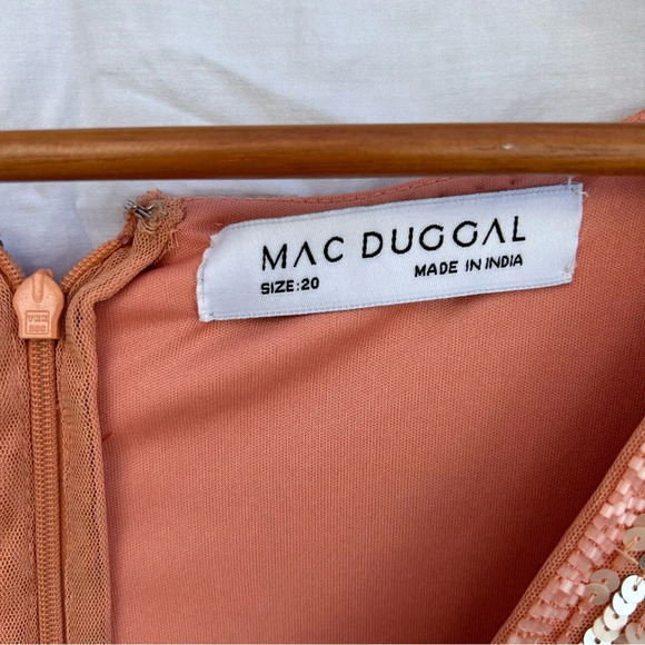 NWT Mac Duggal V Neck Empire Waist Puff Shoulder Sequin Embellished Gown Size 20 - Picture 5 of 14